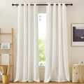 NICETOWN Linen Burlap Curtains Extra Long 120 inch, Grommet Privacy by NICETOWN