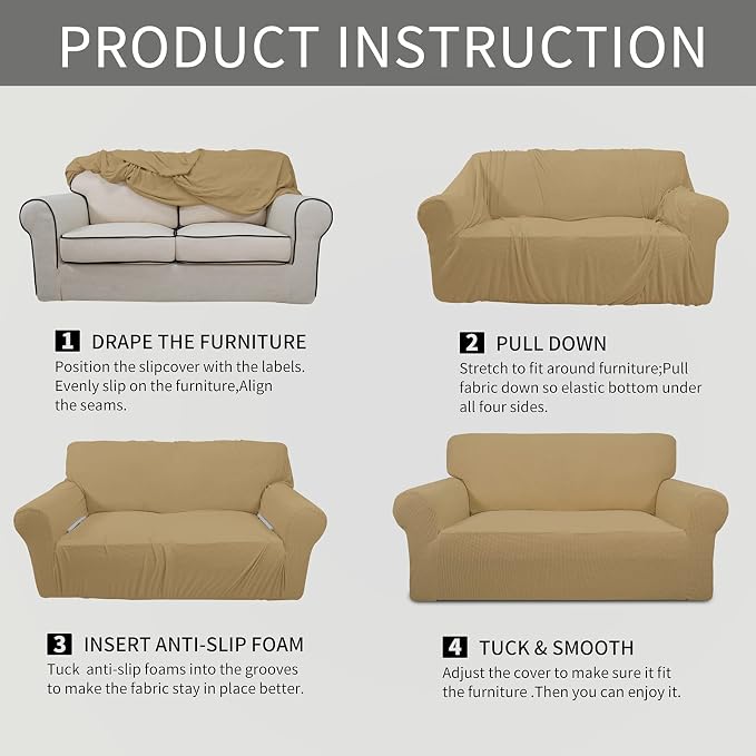 Easy-Going Stretch Sofa Slipcover 1-Piece Sofa Cover Furniture Protector Couch - Image 8