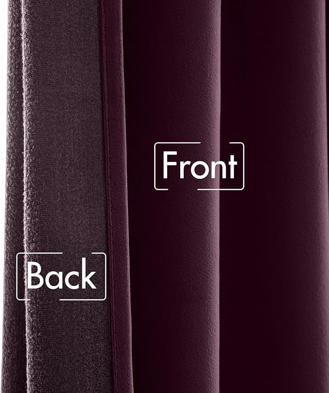 MIULEE Dark Purple Velvet Curtains 96 inches - Image 6