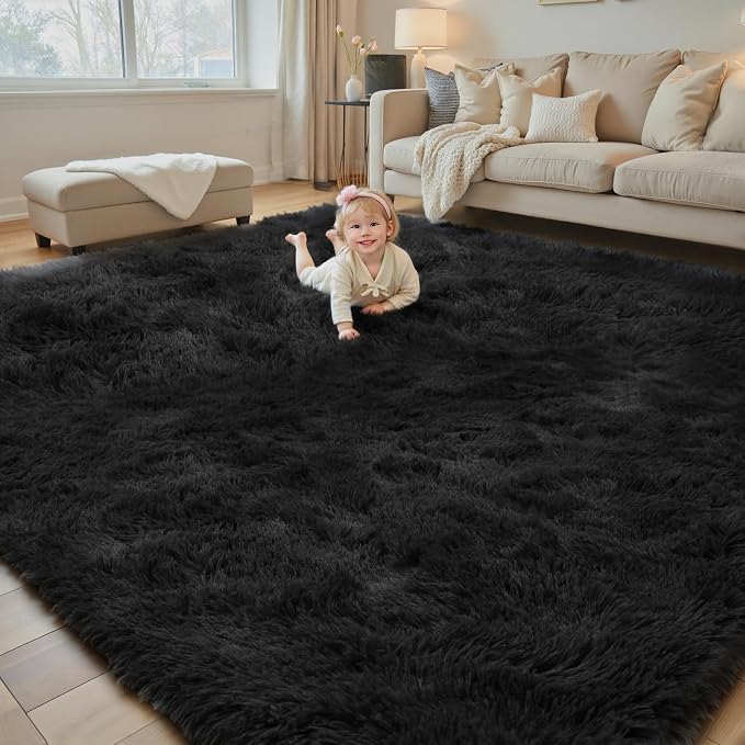 Area Rugs 10x14 Living Room, Shaggy Carpet Soft Plush Furry Bedside Rug Large - Image 3