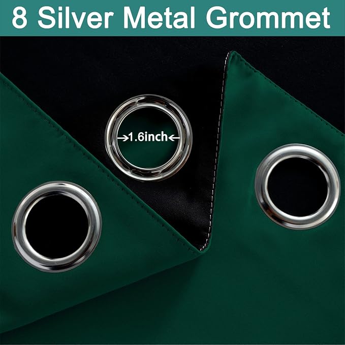Yakamok 72 Inch Lengt 100% Blackout Thermal Insulated Curtains, Noise Reduction - Image 6