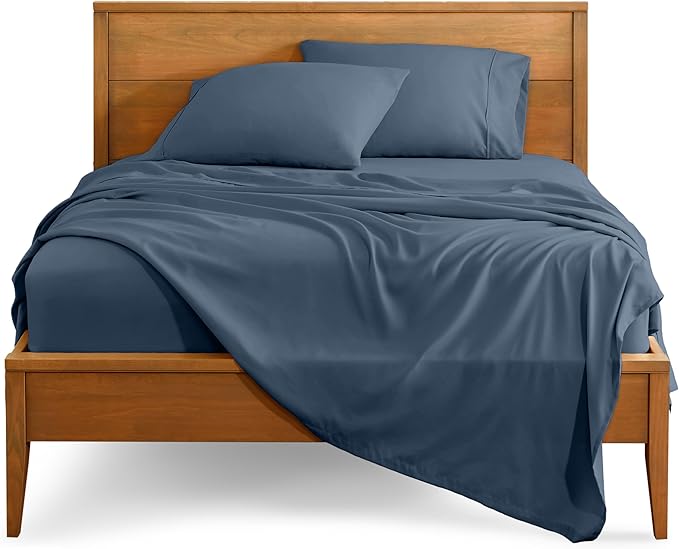 Bare Home King Sheet Set - Luxury 1800 Ultra-Soft Microfiber King Bed Sheets - Double Brushed - Deep Pockets - Easy Fit - 4 Piece Set - Bedding Sheets & Pillowcases (King, Bering Sea)