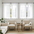 MIULEE Short Sheer Curtains 54 Inches Long, 4 Panels Set, Light Filtering Rod by MIULEE