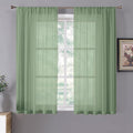 Tollpiz Sheer Curtains Linen Textured Bedroom Curtain Sheers Light Filtering by Tollpiz