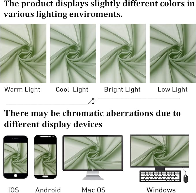 Lecloud Sage Green Sheer Curtains 90 Inches Long 2 Panels, Light Filtering Airy - Image 5