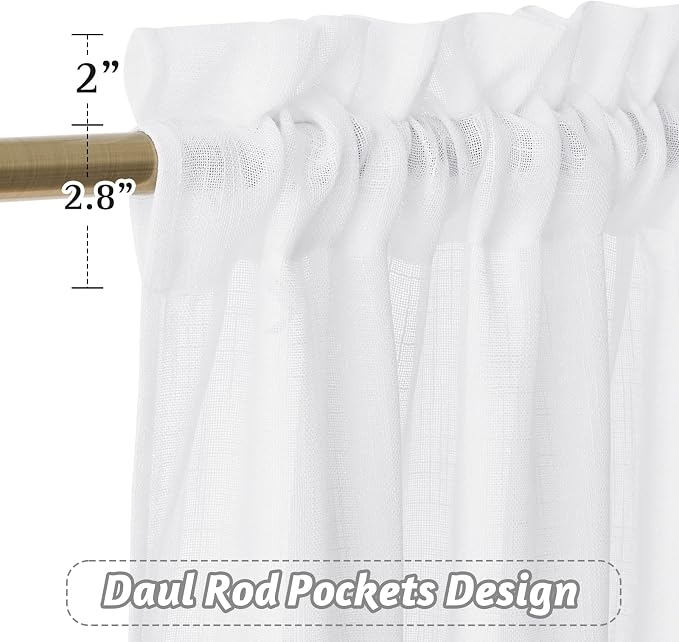 RYB HOME Window Topper Valances 24 inch Length, Privacy Protected Home Decor - Image 2