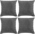 Fancy Homi 4 Packs Dark Grey Decorative Throw Pillow Covers 24x24 Inch by Fancy+Homi