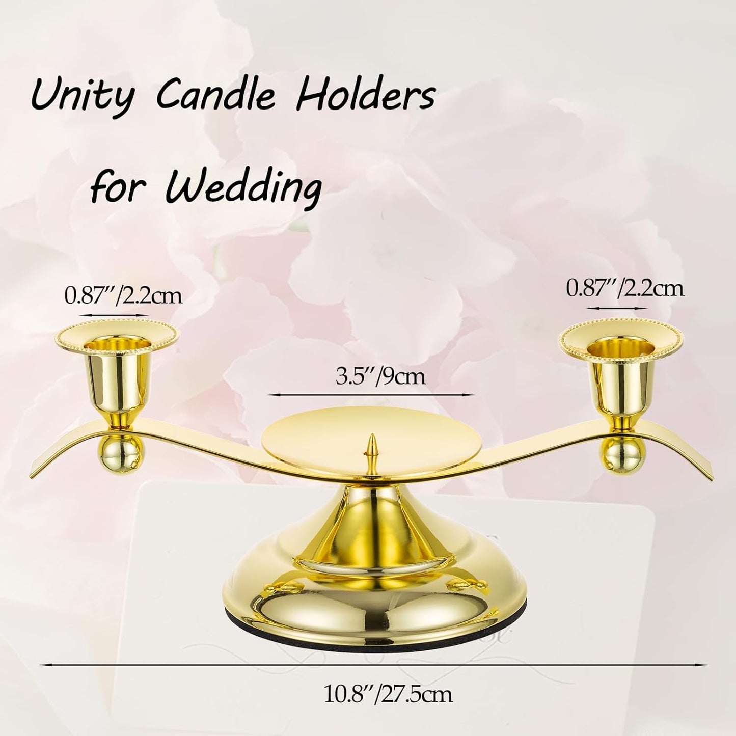 Unity Candle Holder for Wedding Ceremony Set - Romadedi 3 Arm Metal Gold Candle Stand for Pillar Taper Candlestick Unity Candles Centerpiece Decor Bride Reception Anniversary Decoration Gift