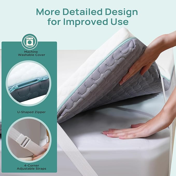 3 Inch Twin Mattress Topper for College Dorm, Memory Foam Bed Topper with Options for Back Pain Relief, Mattress Topper with 2-Sided Cover, CertiPUR Certified Dorm Bed