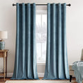 MIULEE 90 Inches Velvet Curtains Dark Slate Elegant Grommet Curtains Thermal by MIULEE