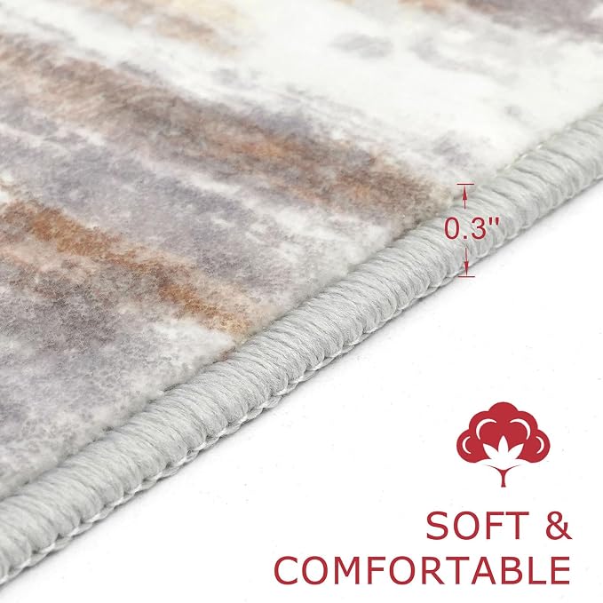 KOZYFLY Modern Abstract Washable Long Runner Rug 2.6x18 Hallway Rug Runner - Image 2