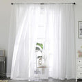 OWENIE White Sheer Curtains 120 Inches Long 2 Panels Set, Airy Lightweight by OWENIE
