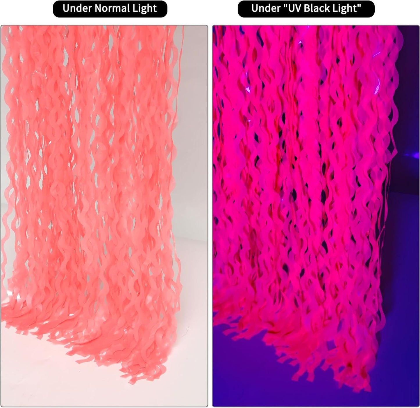 Wavy 4 Pack Watermelon Red Foil Curtain Backdrop - 3.3X.6.6ft Metallic Tinsel Foil Fringe Curtains Photo Booth Props for Birthday Wedding Engagement Holiday Celebration Party Decorations