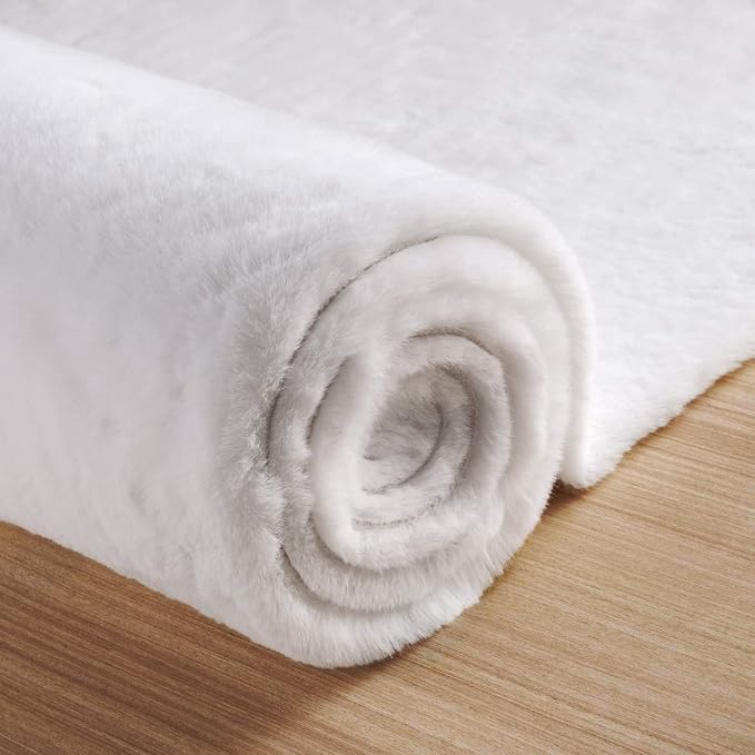 ORINOVA White Fluffy Living Room Rugs 6x9 Area Rug Washable Shag Rugs - Image 8