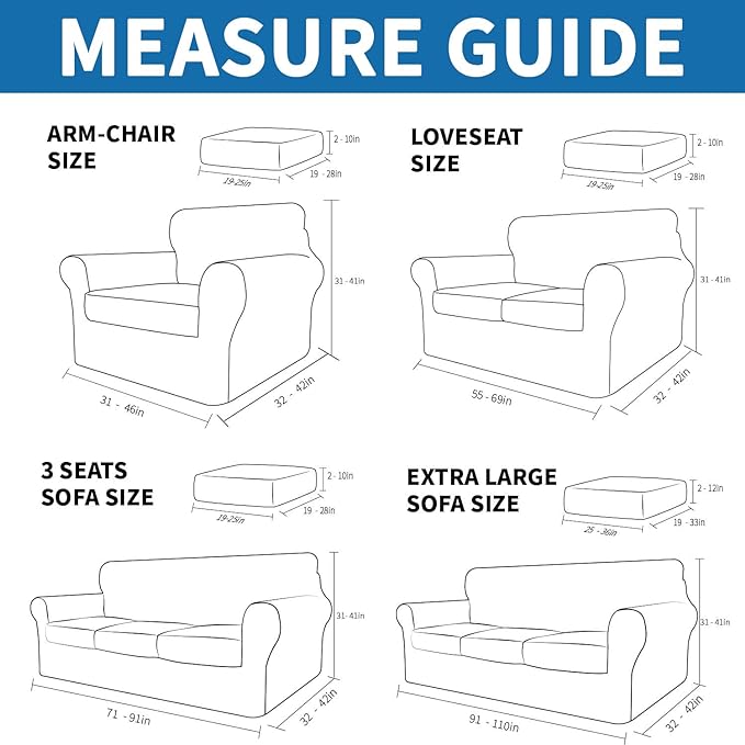 XINEAGE 2026 New 4 Pieces Couch Covers - Image 6