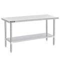 DuraSteel 24x72 Stainless Steel Work Table - NSF Commercial Prep Metal Table - Outdoor Pizza Oven Stand w/Under Shelf - Kitchen Island Laundry Utility Garage Microwave Stand Rolling Storage Cart Vevor