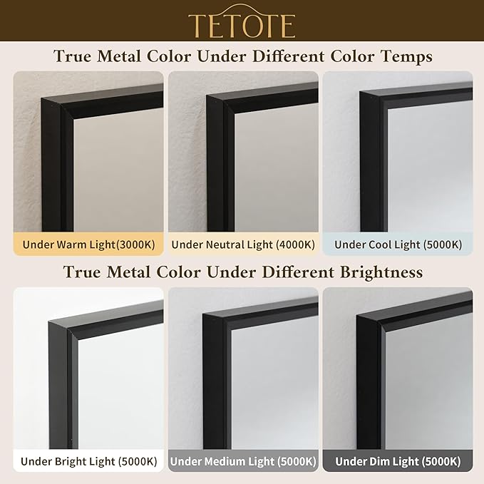 TETOTE Black Bathroom Mirror 16" x 20" Matte Black Rectangle Beveled Framed Bathroom Vanity Mirror for Over Sink, Tempered Glass, Shatterproof, Stronger Frame, Modern Farmhouse Bedroom, Entryway