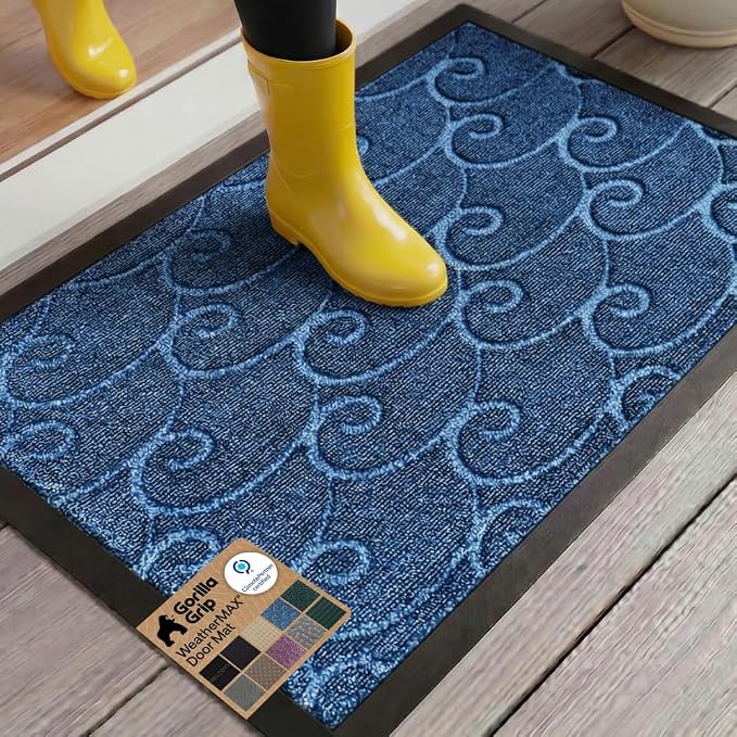GORILLA GRIP 100% Waterproof All-Season WeatherMAX Doormat, US Designed Natural by GorillaGrip