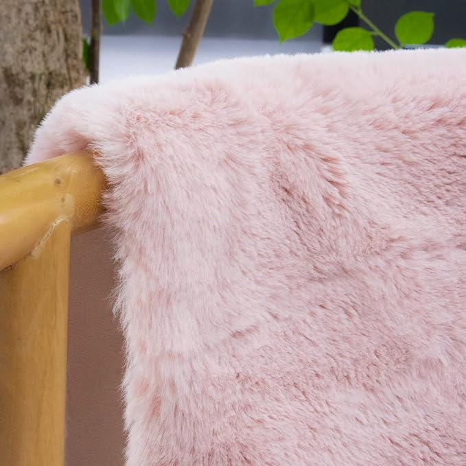 ORINOVA Pink Fuzzy Washable Furry Area Rugs - Image 3