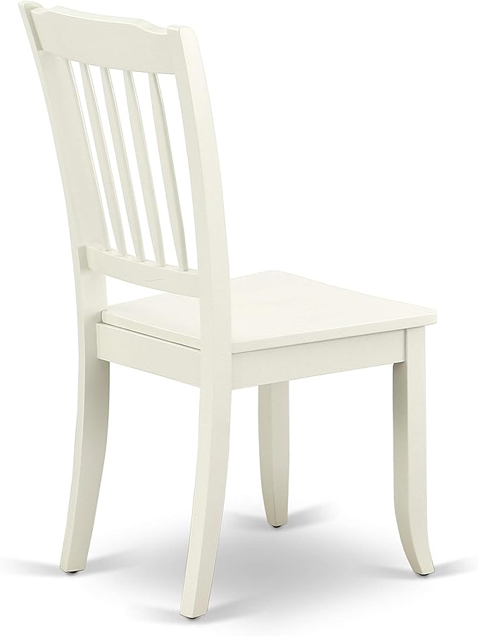 East West Furniture HBDA3-LWH-W 3 Piece Modern Dining Table Set Contains a Round Wooden Table with Pedestal and 2 Dining Chairs, 42x42 Inch, Linen White