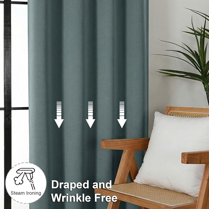 Simplebrand Ava Dark Green Short Blackout Curtains - Image 7