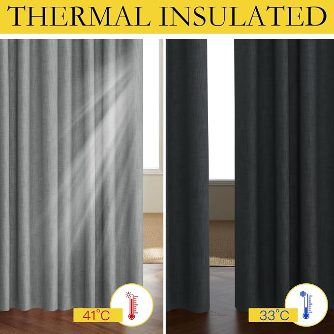 NICETOWN Linen Blackout Curtains - Image 3