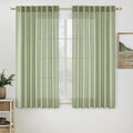 MIULEE Sage Green Linen Curtains 63 Inch Length 2 Panels by MIULEE