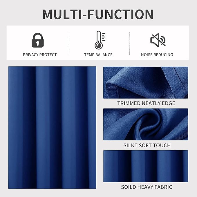 Joydeco Blackout Curtains 63 inch Length 2 Panels Set, Thermal Insulated Long - Image 3
