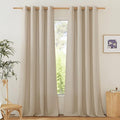 NICETOWN Linen Flax Semi Sheer Curtains 92" Length, Grommet Window Treatments by NICETOWN