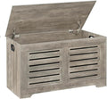 DINZI LVJ Storage Chest, Flip-Top Wooden Toy Box with 2 Safety Hinges, Retro Entryway Shoe Bench, Sturdy Large Storage Trunk for Living Room, Bedroom, Toddler Room, Easy Assembly, Grey Wash