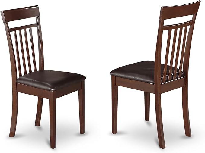 East West Furniture DOCA5-MAH-LC 5 Piece Dining Room Table Set Includes a Rectangle Wooden Table with Butterfly Leaf and 4 Faux Leather Kitchen Dining Chairs, 42x78 Inch, Mahogany
