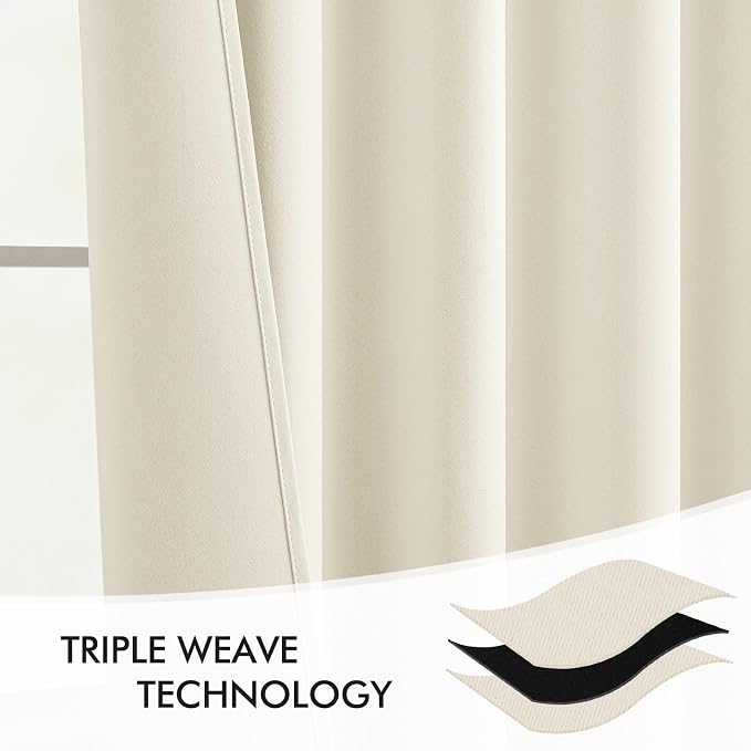 MIULEE Birch Back Tab Blackout Curtains 102 Inch Long 2 Panels Set - Image 7
