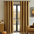 MIULEE Velvet Curtains Gold Elegant Grommet Curtains Fall Thermal Insulated by MIULEE