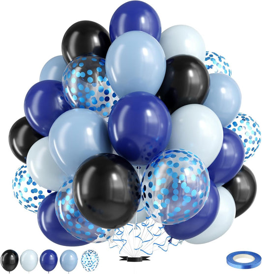 Race Car Balloon,Blue and Black Balloons,Dusty Blue Black Latex Balloon for Boys Girls Baby Shower Race Car Birthday Party Decoration