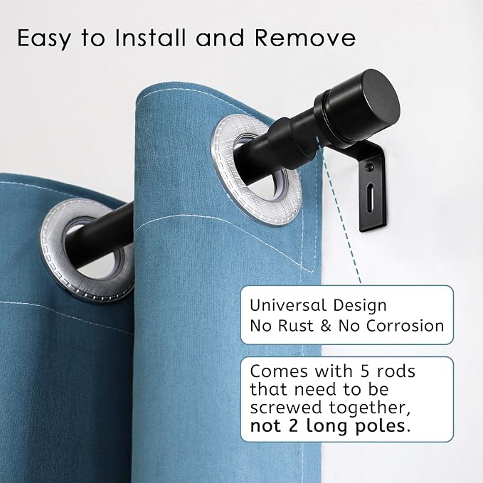 Byondeth Curtain Rods for Windows 16 to 88 Inches 2 Pack Adjustable Length 1 - Image 4
