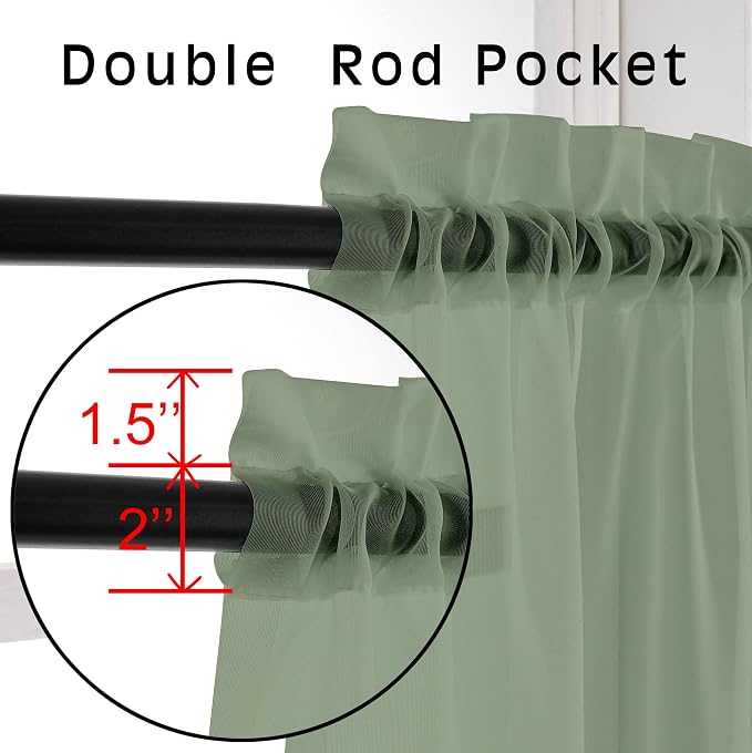 OVZME 2 Pieces Bedroom Curtains 96" Length - Image 4