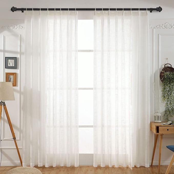 Curtain Rods for Windows 36-124 inch, 5/8 inch Matte Black Curtain Rod - Image 7
