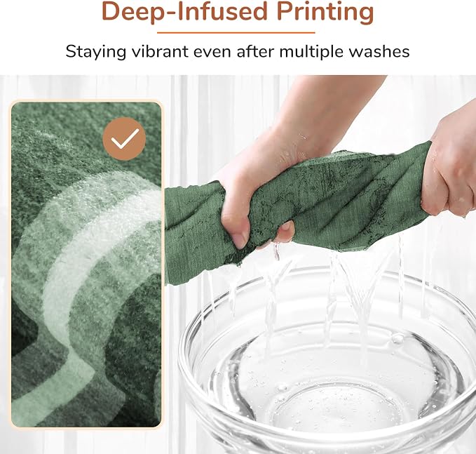 OPPODREAM Border Soft Area Rugs 8x10, Washable Green Rug - Image 7