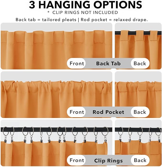 Deconovo Rod Pocket and Back Tab Blackout Curtains - Image 2