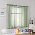 Simplebrand Rod Pocket Top Solid Voile Sheer Curtains by Simplebrand
