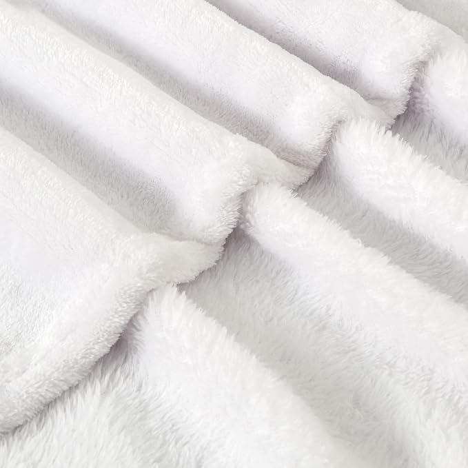 BEDELITE Fleece Blankets Queen Size White Throw Blankets - Image 7