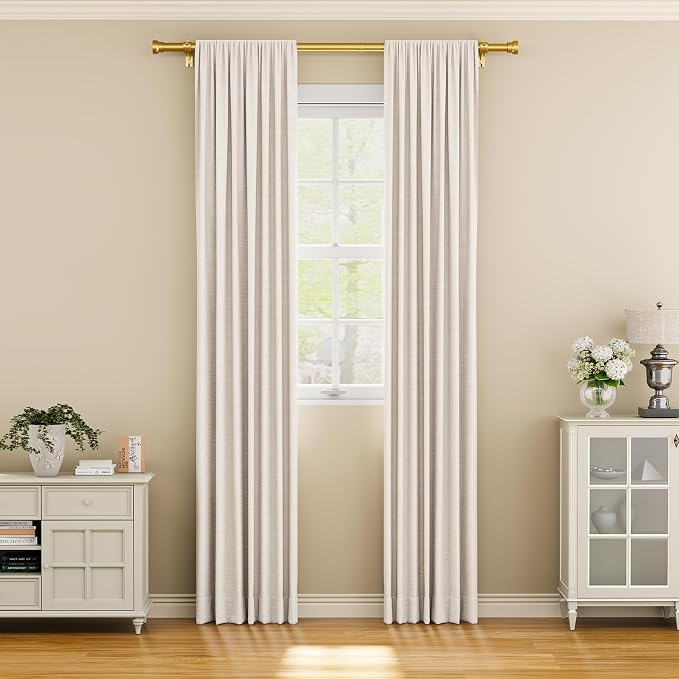 YaFex Curtain Rods 2 Pack 32-58 Inch, Heavy Duty 1 Inch Curtain Rod, Modern - Image 2