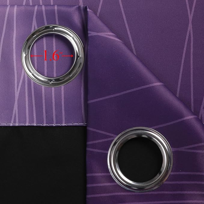 Estelar Textiler Purple and Black Ombre Blackout Curtains 45 Inch Length - Image 7