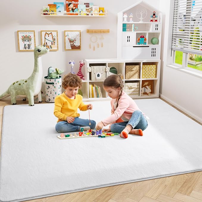 Amearea Large Modern Area Rugs for Bedroom Living Room, 5x8 Feet White - Image 4