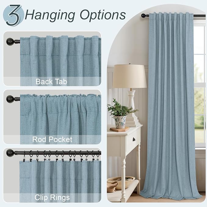 Light Blue Room Darkening Curtains - Image 5