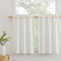 RYB HOME Kitchen Curtains Over Sink 36 inches Length, Linen Blend Semi Sheer by RYBHOME