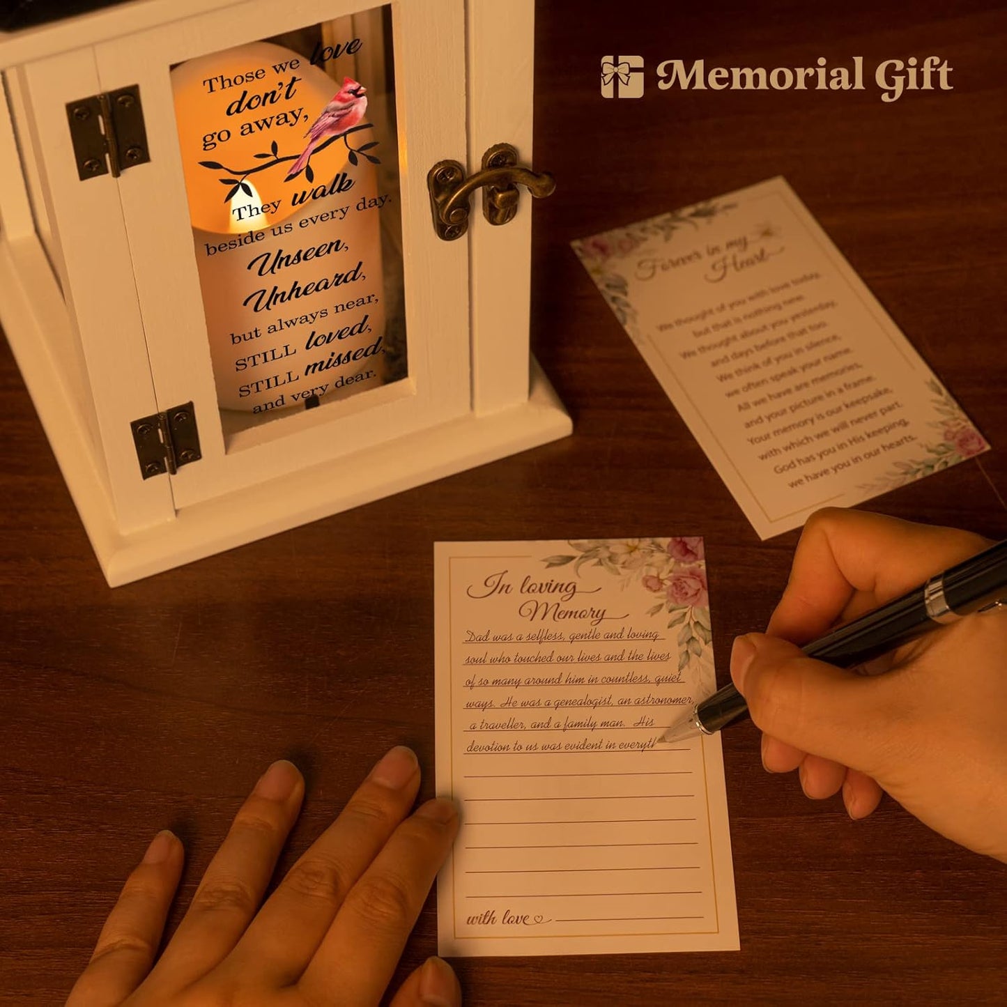 Memorial Lantern - Bereavement Sympathy Gifts for Loss of Loved One Memorial Gifts for Loss of Mother Loss of Father Remembrance Gifts Thoughtful Funeral Gifts with LED Candle and Remote