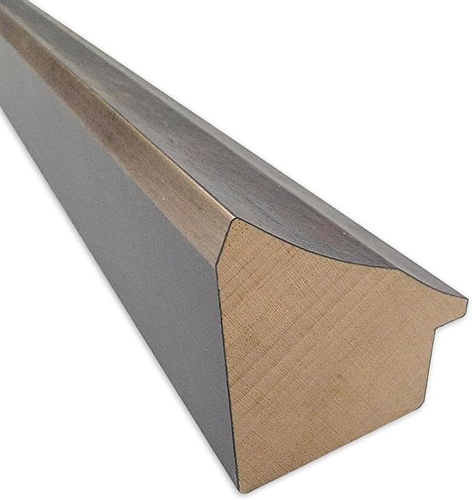 Amanti Art Grey Wall Mirror 23x23 Angled Metallic Rainbow Square Bathroom Mirror for Wall Decor Living Room, Medium Modern Contemporary Wood Frame, Hangs Horizonally and Vertically, Bathroom Decor