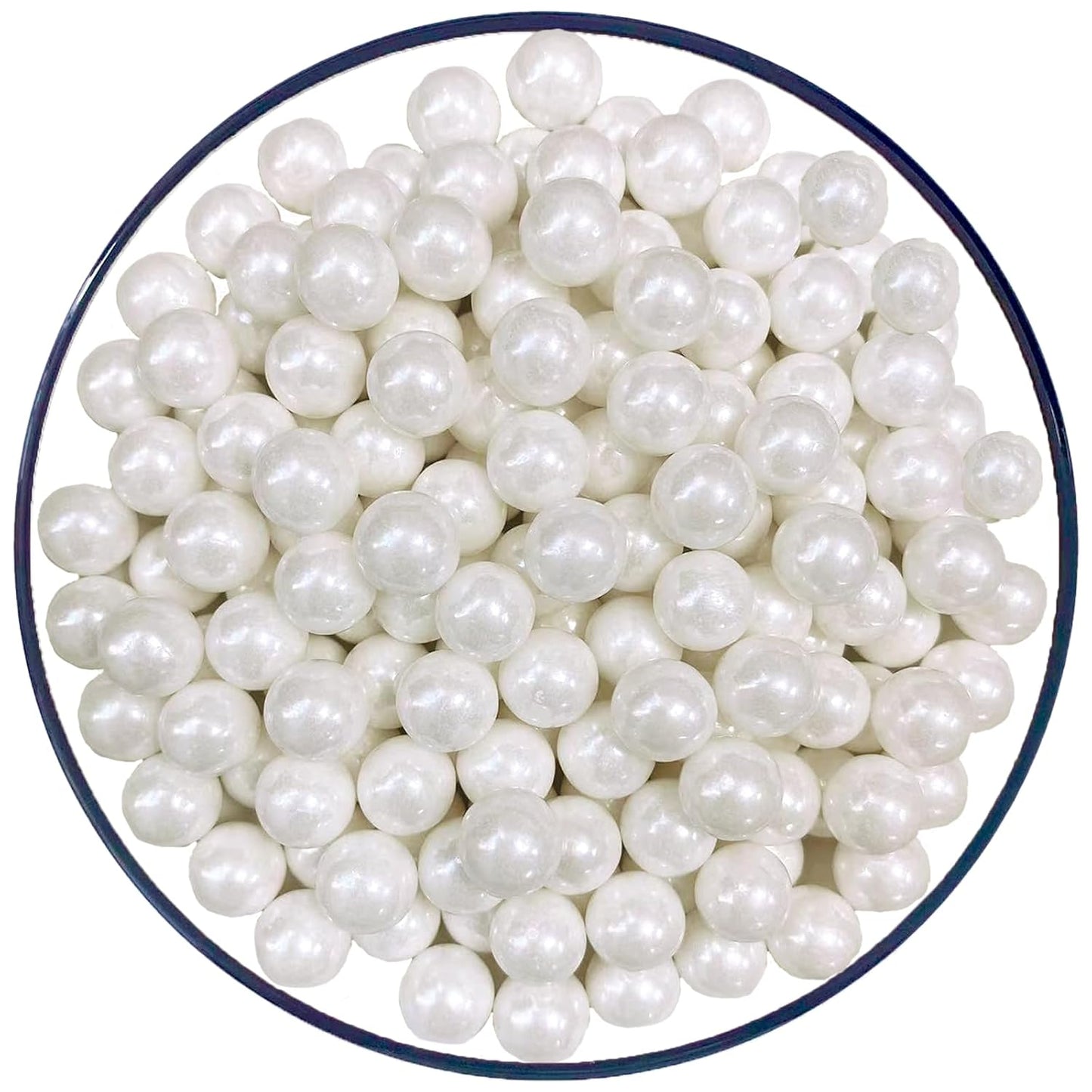 Sentovac 10mm White Pearl Sprinkles Large Edible Cake Decorating Sugar Candy Cookie Cake Cupcake Topper Ice Cream Baking Decorations Halloween Christmas Valentines Wedding Supplies