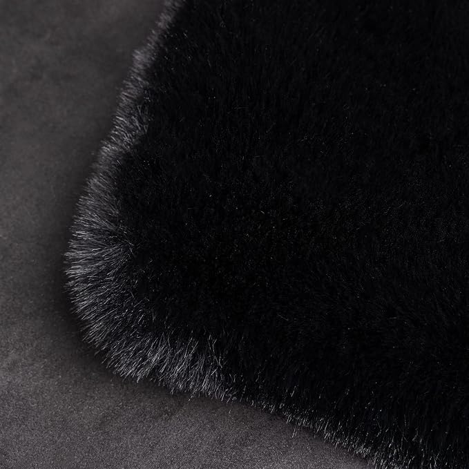 Ghouse Ultra Soft Faux Rabbit Fur Rug, Machine Washable Area Rugs - Image 7